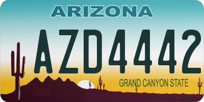 AZ license plate AZD4442
