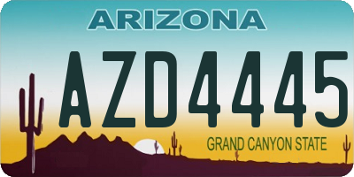 AZ license plate AZD4445