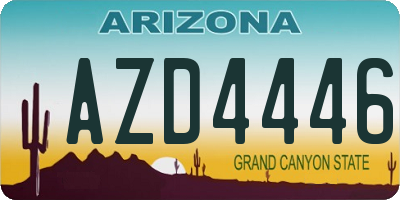 AZ license plate AZD4446