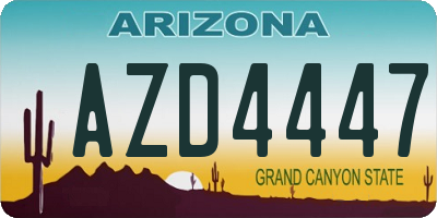 AZ license plate AZD4447