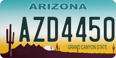 AZ license plate AZD4450