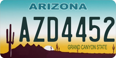 AZ license plate AZD4452