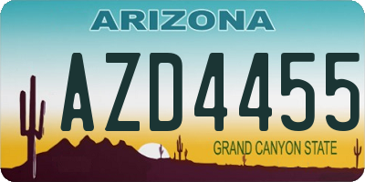 AZ license plate AZD4455
