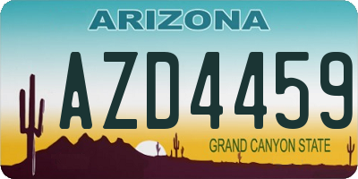 AZ license plate AZD4459