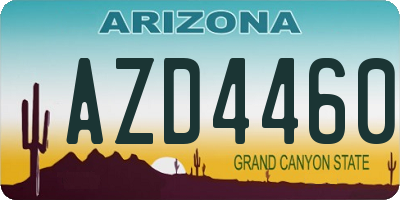 AZ license plate AZD4460