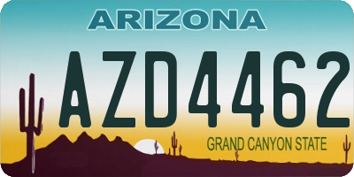 AZ license plate AZD4462