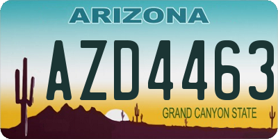 AZ license plate AZD4463