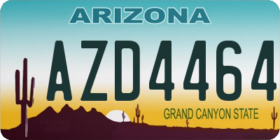 AZ license plate AZD4464