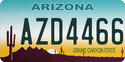 AZ license plate AZD4466