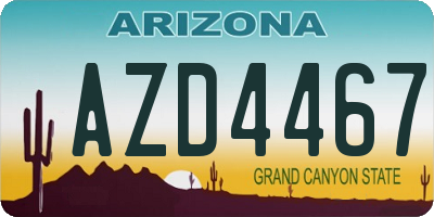 AZ license plate AZD4467