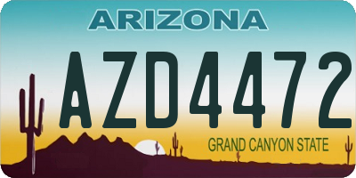 AZ license plate AZD4472