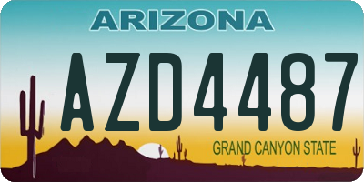 AZ license plate AZD4487