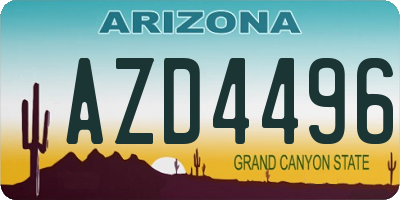 AZ license plate AZD4496