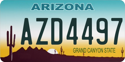 AZ license plate AZD4497