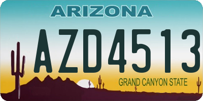 AZ license plate AZD4513
