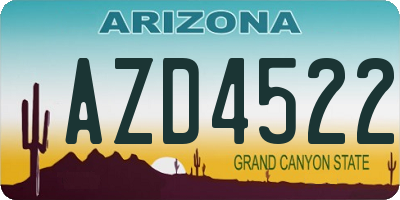 AZ license plate AZD4522