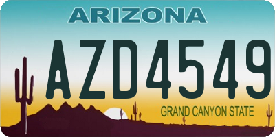 AZ license plate AZD4549