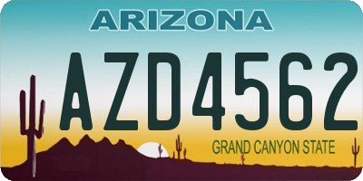 AZ license plate AZD4562