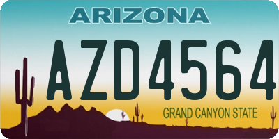 AZ license plate AZD4564