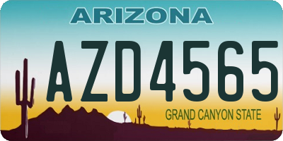 AZ license plate AZD4565