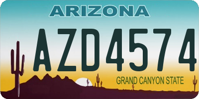 AZ license plate AZD4574