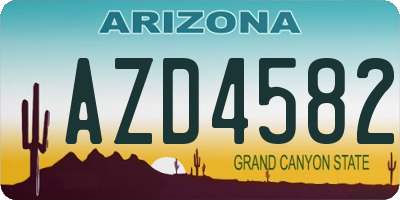 AZ license plate AZD4582