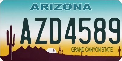 AZ license plate AZD4589