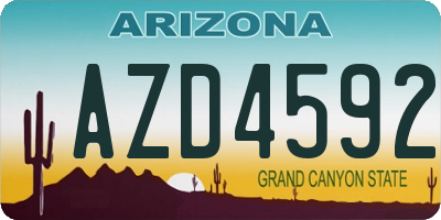 AZ license plate AZD4592