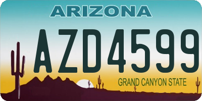 AZ license plate AZD4599