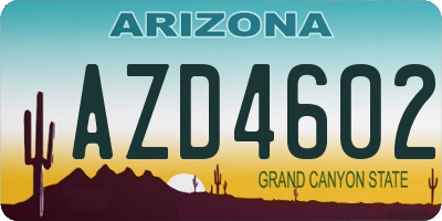 AZ license plate AZD4602