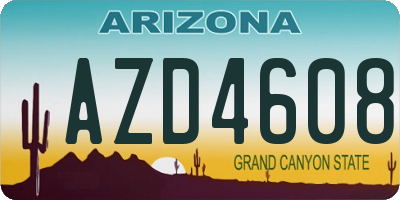 AZ license plate AZD4608