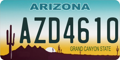 AZ license plate AZD4610