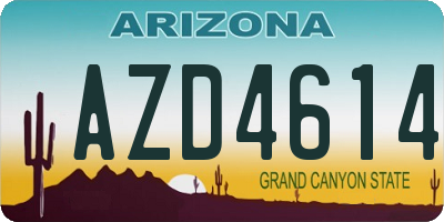 AZ license plate AZD4614