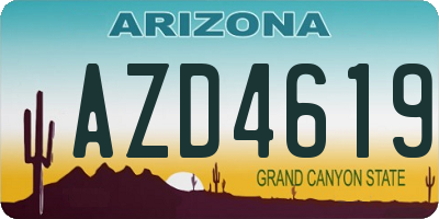AZ license plate AZD4619