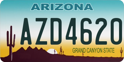 AZ license plate AZD4620