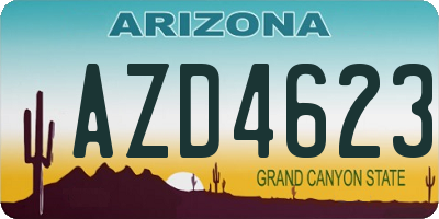 AZ license plate AZD4623