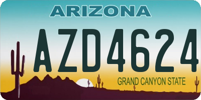 AZ license plate AZD4624