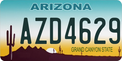 AZ license plate AZD4629