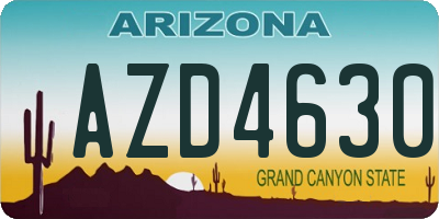 AZ license plate AZD4630