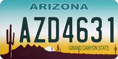 AZ license plate AZD4631