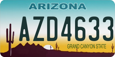 AZ license plate AZD4633
