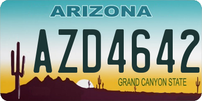 AZ license plate AZD4642