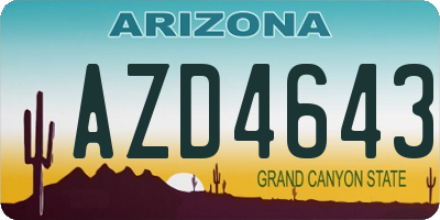 AZ license plate AZD4643