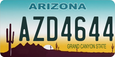 AZ license plate AZD4644