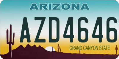 AZ license plate AZD4646
