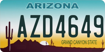 AZ license plate AZD4649