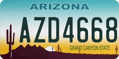 AZ license plate AZD4668