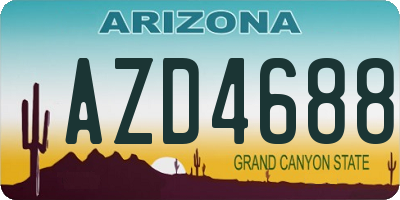 AZ license plate AZD4688