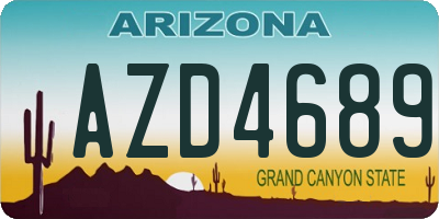AZ license plate AZD4689