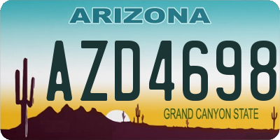AZ license plate AZD4698
